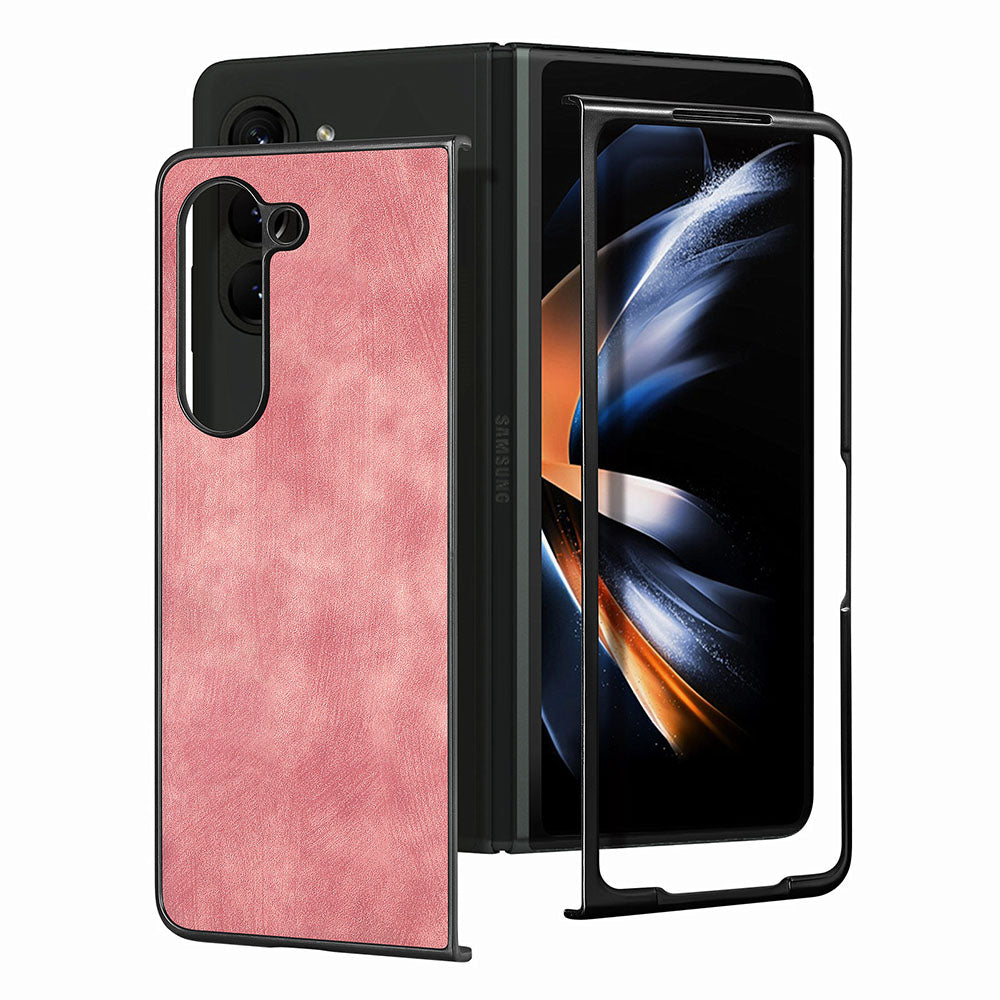For Samsung Galaxy Z Fold5 5G Vintage PU Leather PC Phone Case Anti-Scratch Protective Cover For Samsung Galaxy Z Fold5 5G Vintage PU Leather PC Phone Case Anti-Scratch Protective Cover